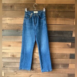 FatFace Wide Leg Jeans High Rise Stretch Denim Elise Blue NWT